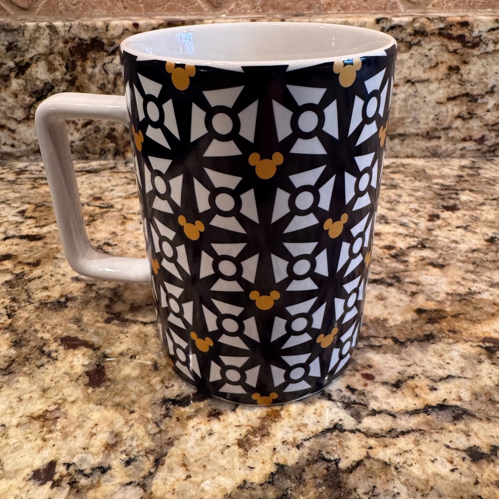 Disney Parks Geometric Navy/White/Gold 12 oz. Ceramic Coffee Mug
